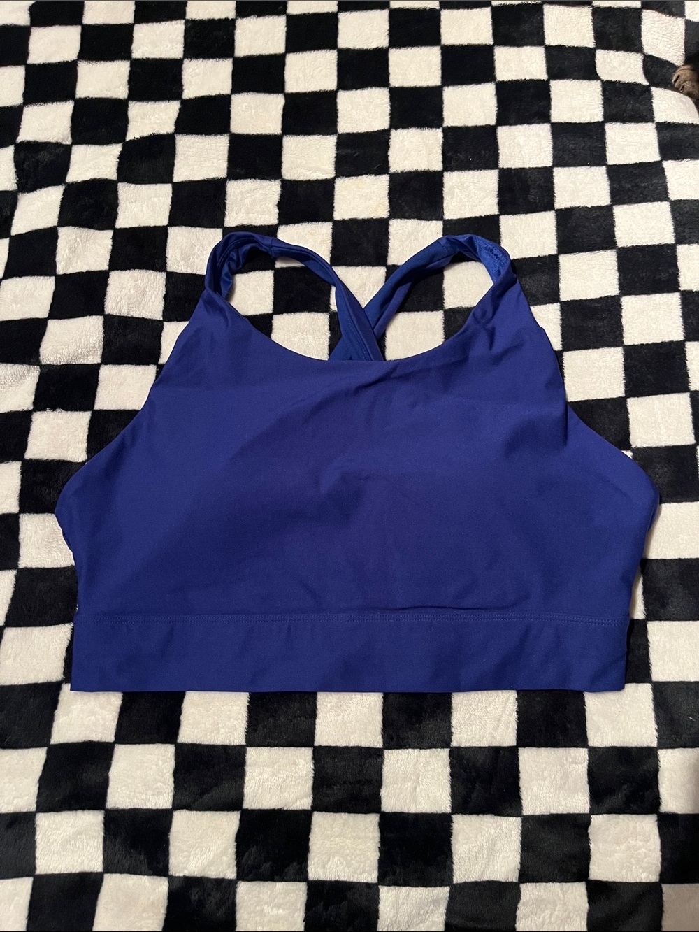 Fabletics Women's Seamless Cross-Back Sports Bra - Blue